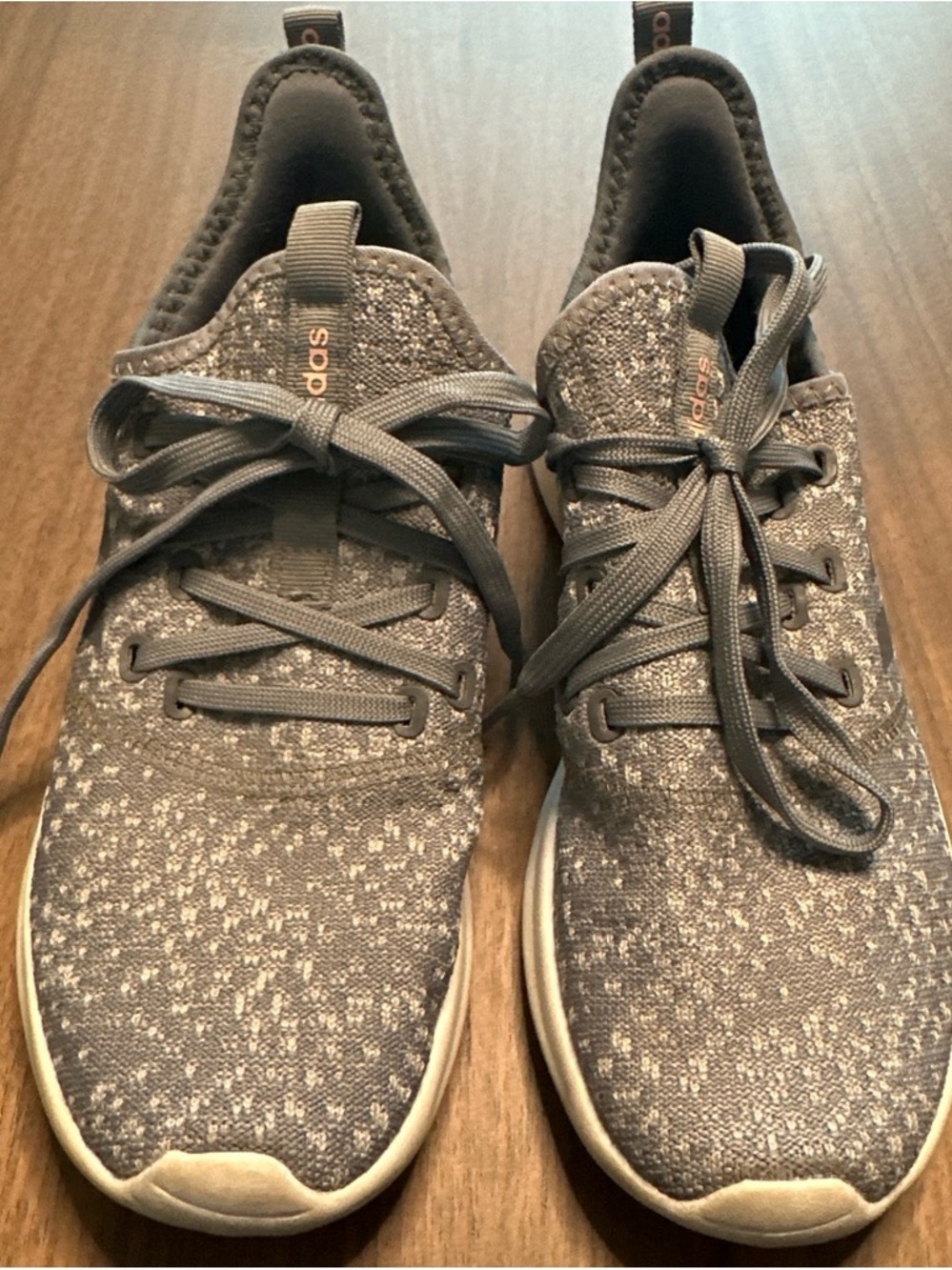 Adidas Women’s Cloudform Gray Knit Running Sneakers